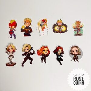 MARVEL | Black Widow and Captain Marvel Theme - 10 Stickers